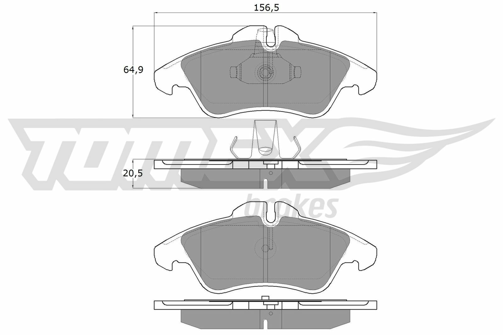 Sada brzdových destiček, kotoučová brzda TOMEX Brakes